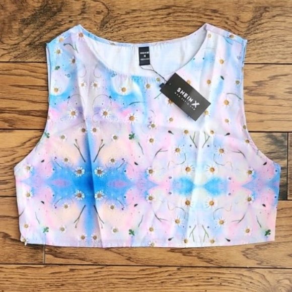 NWT PHOZOHO Floral Print Top Without Tee - Picture 6 of 9